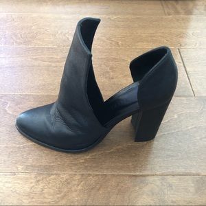 Freda Salvador Open Ankle Black Leather Boots